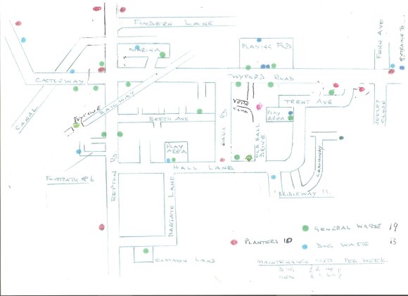 Location Map of Bins and Planters