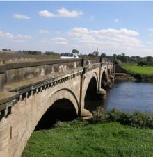 The bridge over the River Trent built by
James Trubshaw in 1839, as a toll bridge.